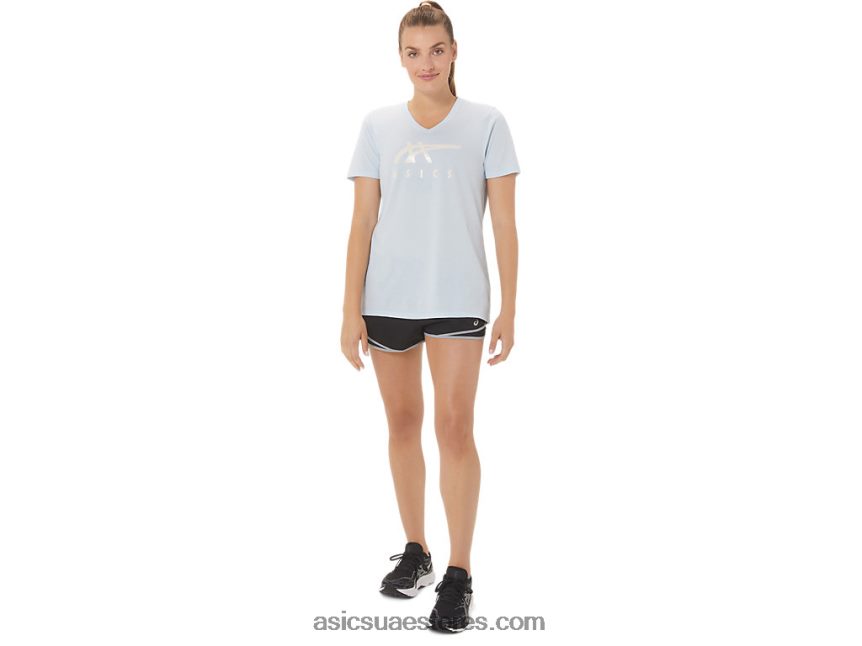 Asics سماء ناعمة مخطط للمرأة الخامس الرقبة 2N24DJ2971