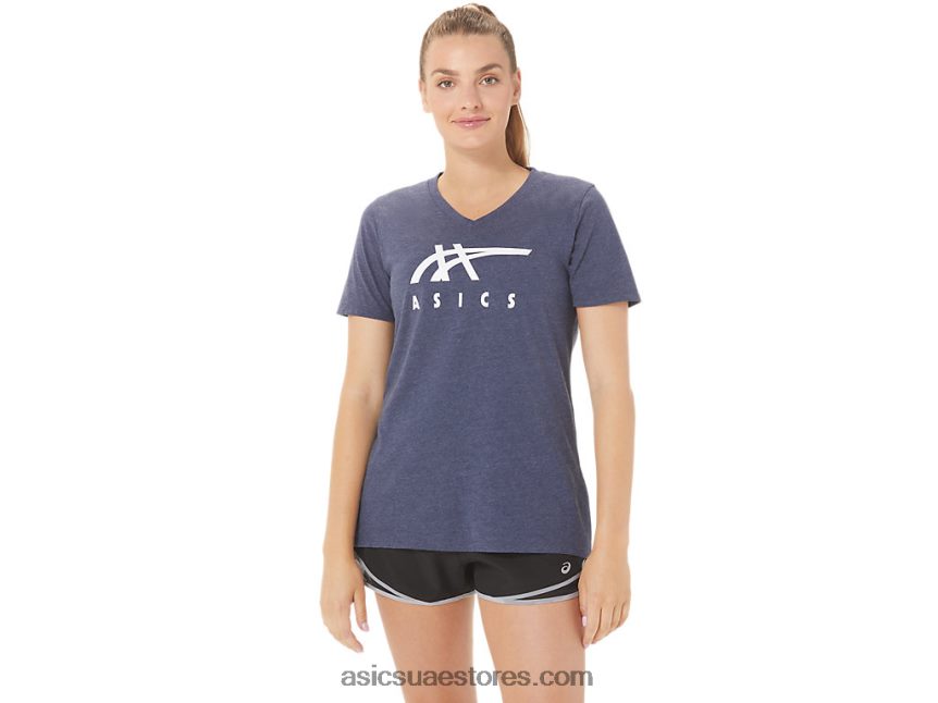Asics هيذر الطاووس مخطط للمرأة الخامس الرقبة 2N24DJ2972
