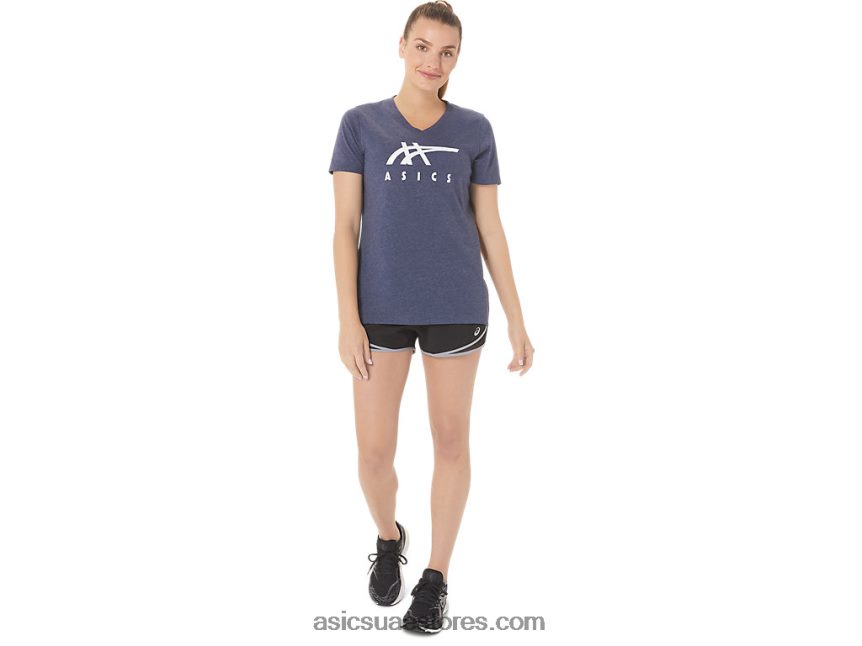 Asics هيذر الطاووس مخطط للمرأة الخامس الرقبة 2N24DJ2972
