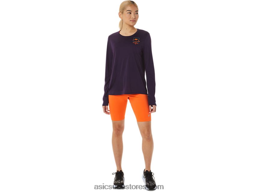 Asics الظل الليلي توب نسائي بأكمام طويلة مزين بشعار فوجيتريل 2N24DJ3033