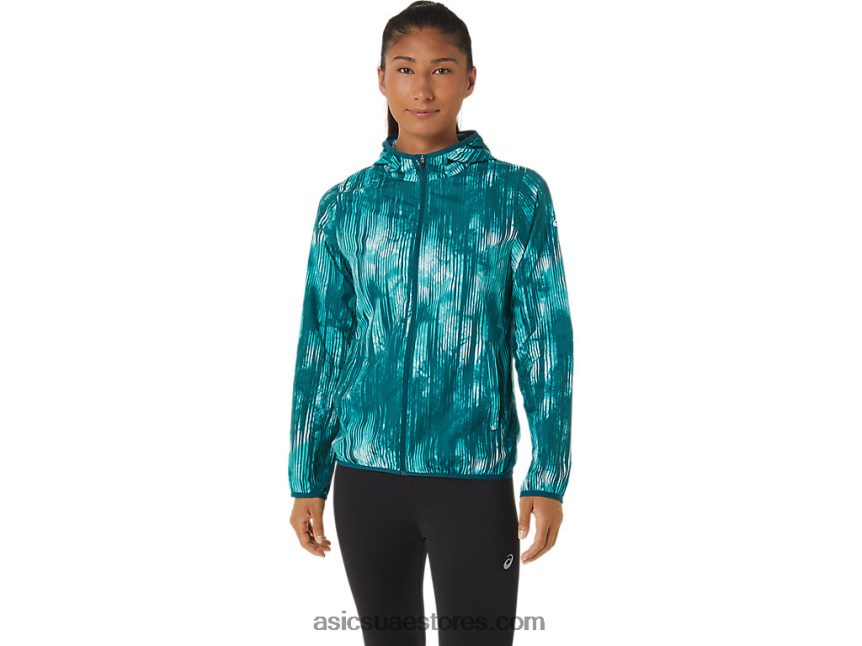 Asics طباعة صبغ التعادل الزجاج البحر سترة نسائية للتعبئة 2N24DJ3088