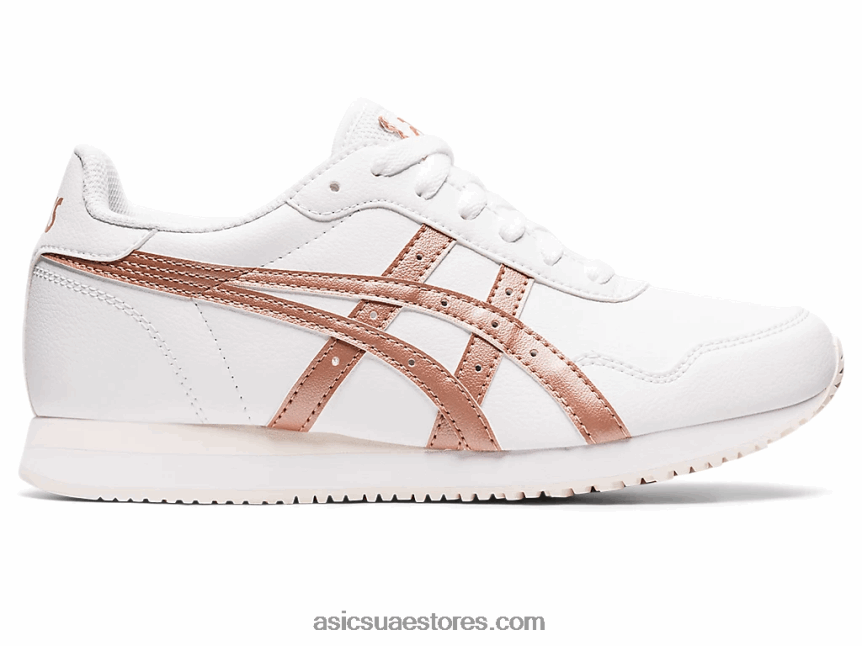 Asics أبيض / ذهب وردي عداء النمر 2N24DJ3140
