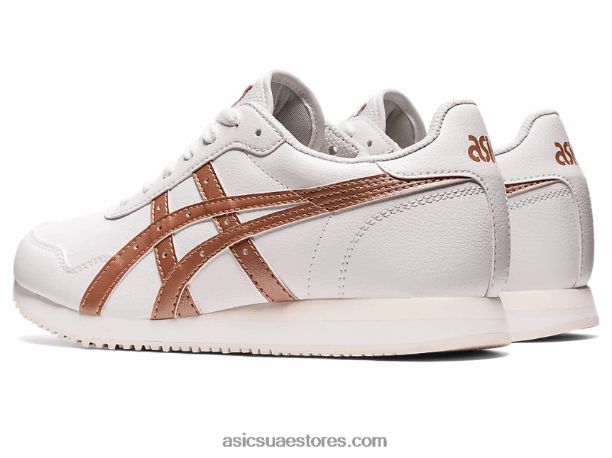 Asics أبيض / ذهب وردي عداء النمر 2N24DJ3140