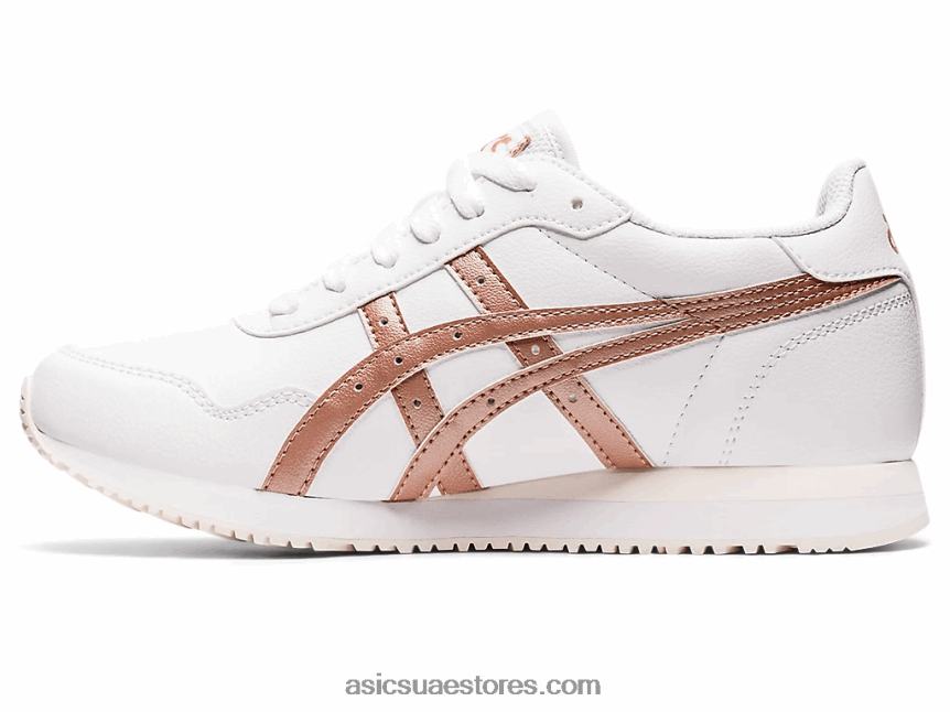 Asics أبيض / ذهب وردي عداء النمر 2N24DJ3140