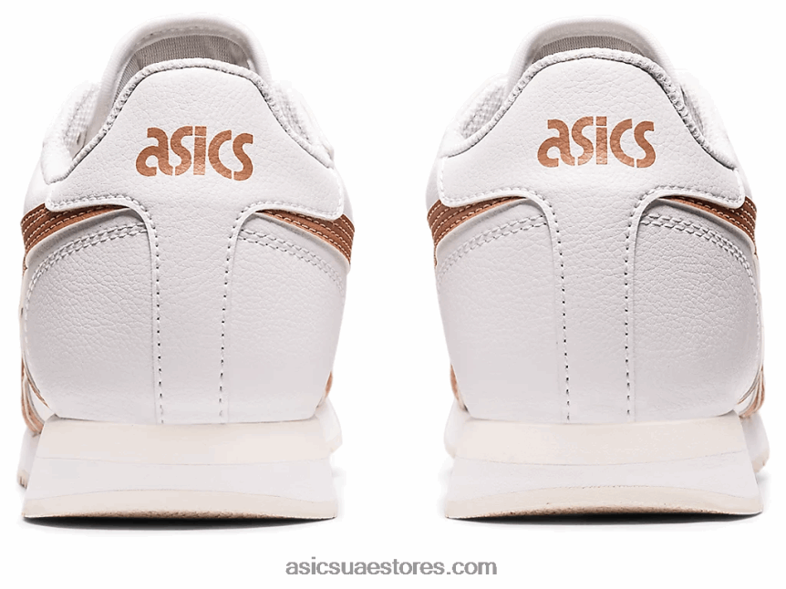 Asics أبيض / ذهب وردي عداء النمر 2N24DJ3140