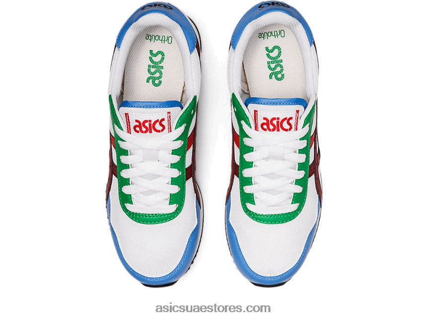 Asics أبيض / بورجوندي عداء النمر 2N24DJ3148