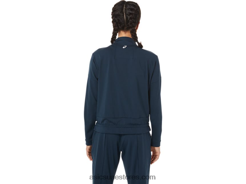 Asics الأزرق الفرنسي / أسود الأداء سترة تنس نسائية 2N24DJ3280