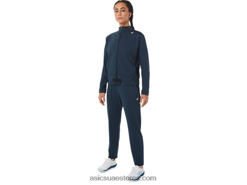 Asics الأزرق الفرنسي / أسود الأداء سترة تنس نسائية 2N24DJ3280