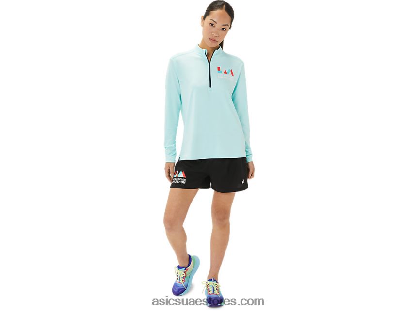 Asics واضح الأزرق / الأزرق الفرنسي المرأة الجاهزة نصف الرمز البريدي لام 2N24DJ3307