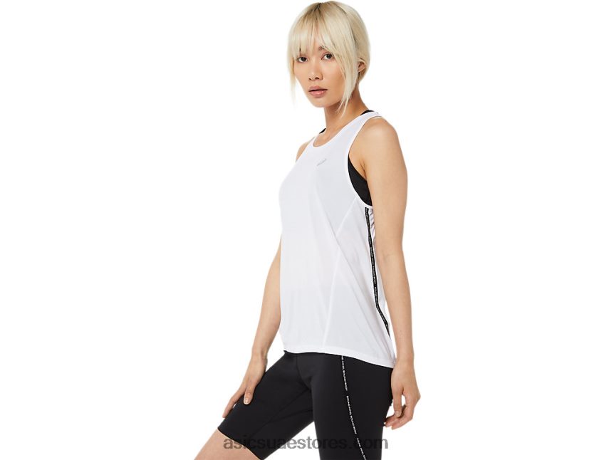 Asics أبيض لامع خزان السباق للسيدات 2N24DJ3331