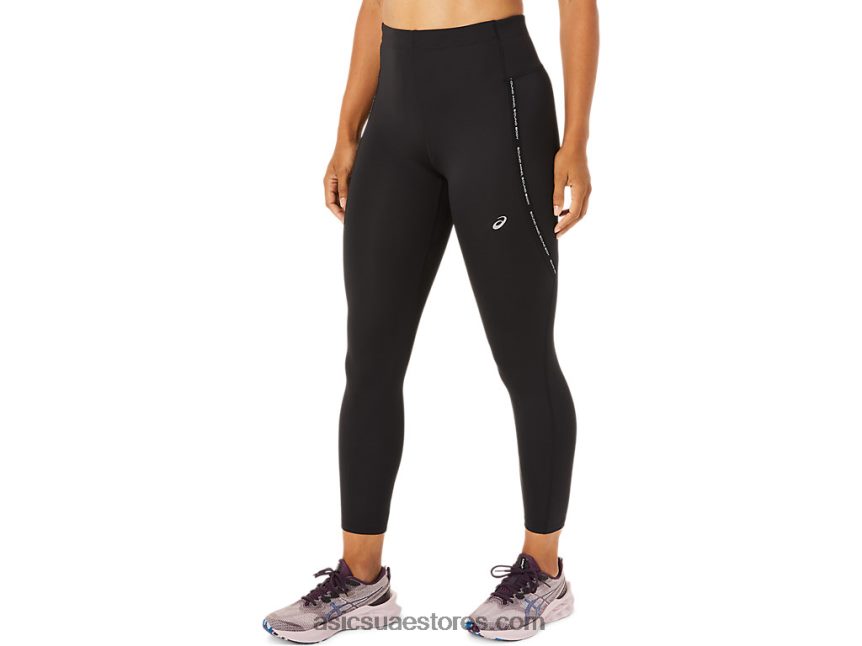 Asics أسود الأداء ارتفاع الخصر سباق المرأة ضيق 2N24DJ3332