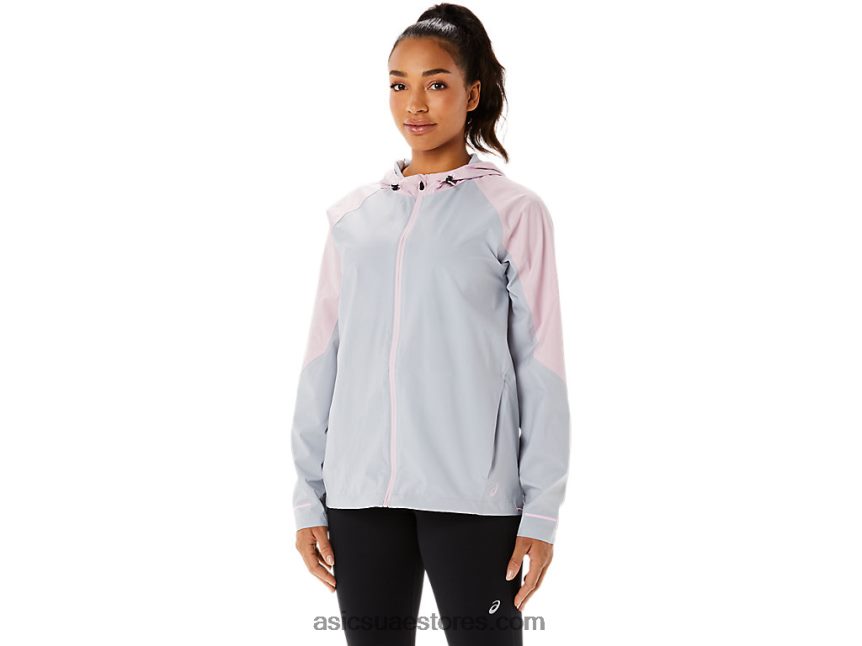 Asics بيدمونت رمادية / بالكاد ارتفعت سترة نسائية مضادة للماء 2N24DJ3333