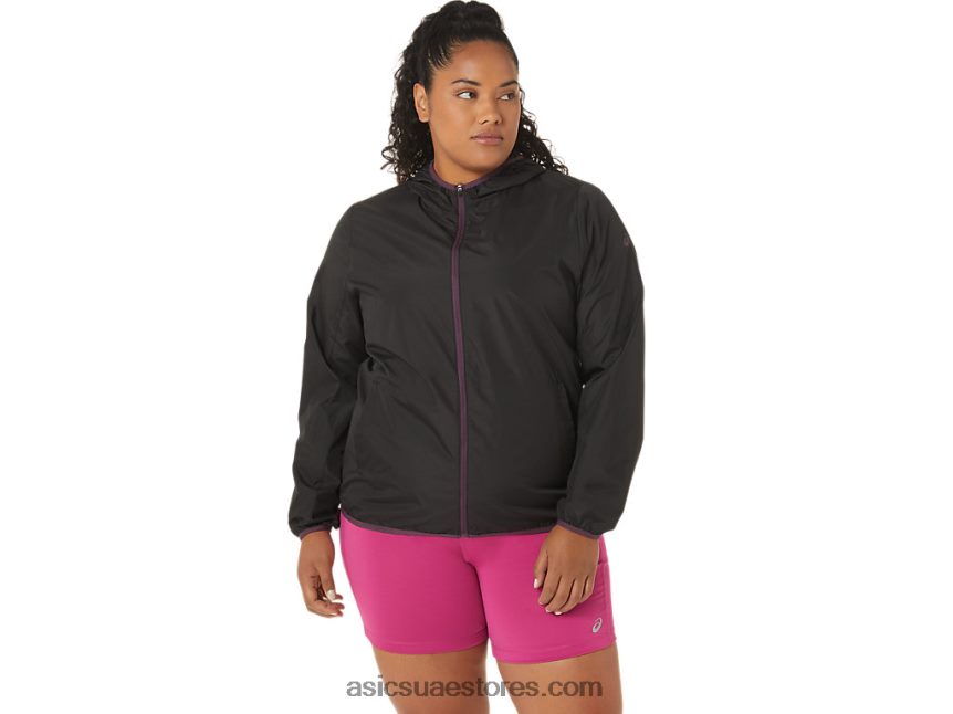 Asics أداء أسود / البرقوق العميق سترة نسائية للتعبئة 2N24DJ3358