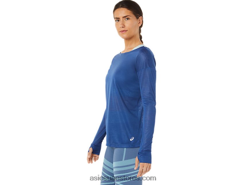 Asics القرش الكبير المرأة طويلة الأكمام مفتوحة الظهر أعلى 2N24DJ3361