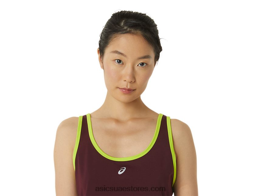Asics كستنائي / رمادي ستيل المرأة الدبابة القوية الجديدة المعاد توجيهها 2N24DJ3367
