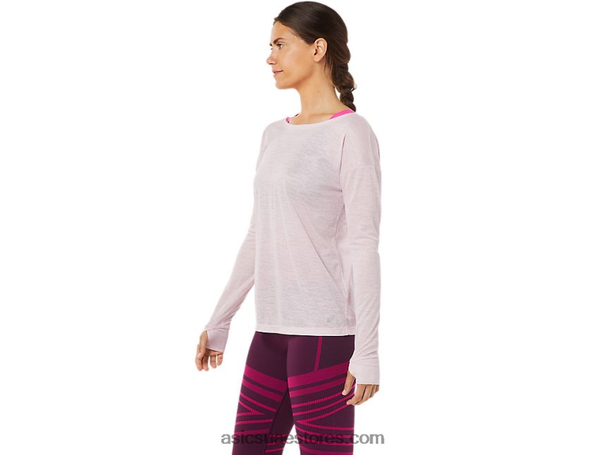Asics بالكاد ارتفع المرأة طويلة الأكمام مفتوحة الظهر أعلى 2N24DJ3382