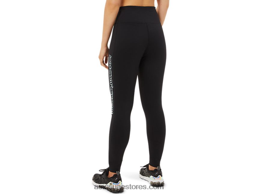 Asics أسود الأداء رسم شعار نسائي ضيق 2N24DJ3384
