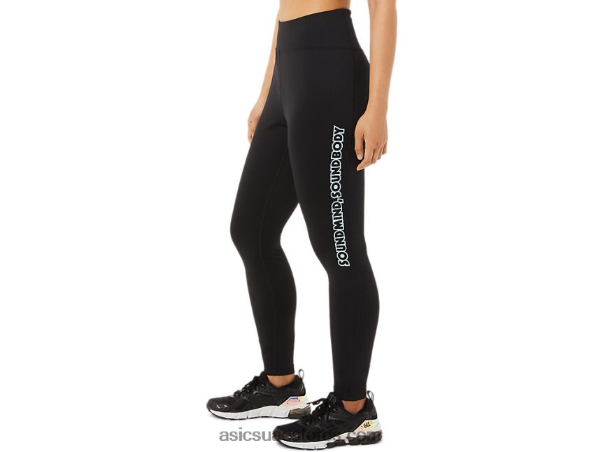 Asics أسود الأداء رسم شعار نسائي ضيق 2N24DJ3384