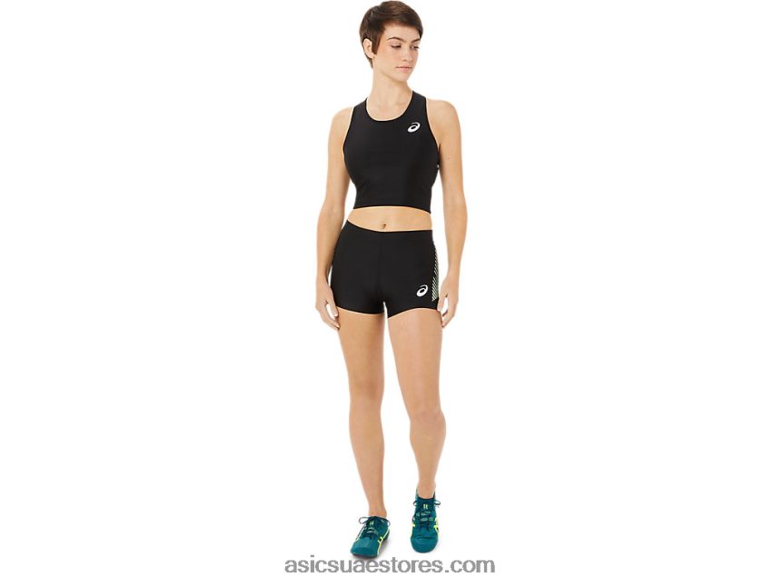 Asics أسود الأداء قميص حمالة الصدر النسائية 2N24DJ3395