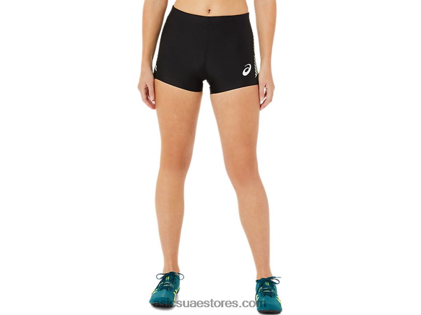 Asics أسود الأداء بانت الساخنة المسار المرأة 2N24DJ3402