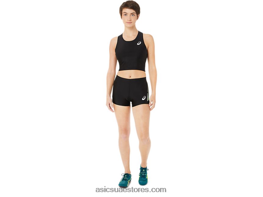 Asics أسود الأداء بانت الساخنة المسار المرأة 2N24DJ3402