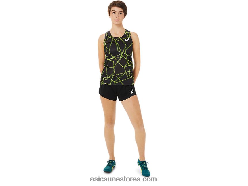 Asics أسود الأداء القميص شبكة خفيفة للمرأة 2N24DJ3405