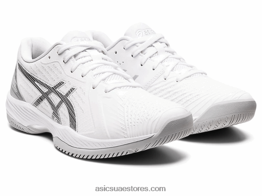 Asics أبيض / فضي نقي حل سريع وما يليها 2N24DJ3432