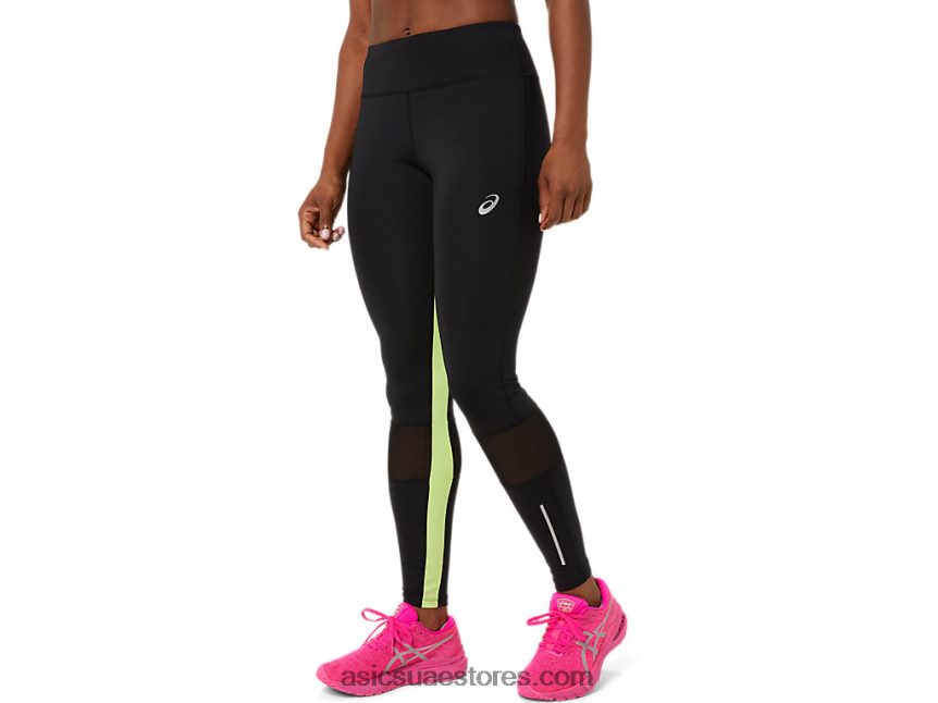 Asics أداء أسود / ليموني عرض المرأة الخفيف ضيق 2N24DJ3484