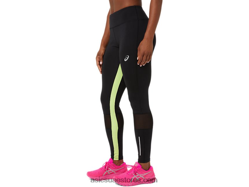 Asics أداء أسود / ليموني عرض المرأة الخفيف ضيق 2N24DJ3484