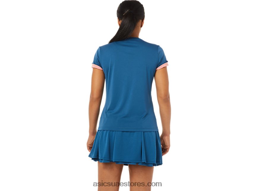 Asics النيلي الفاتح المرأة المحملة الرسم المحكمة 2N24DJ3514