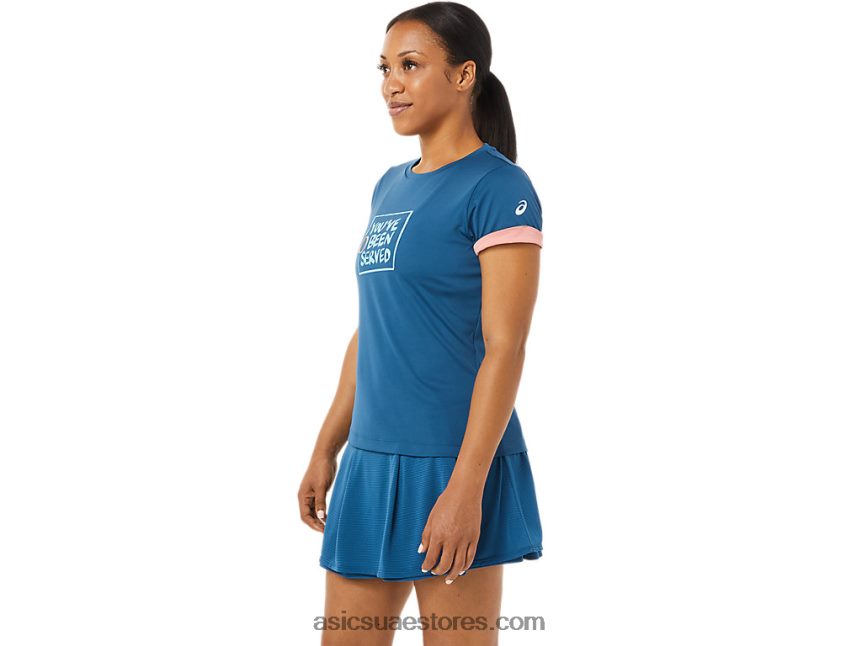 Asics النيلي الفاتح المرأة المحملة الرسم المحكمة 2N24DJ3514