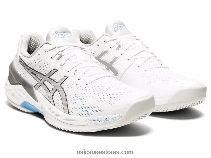 Asics أبيض / فضي نقي سماء النخبة وما يليها 2N24DJ3531