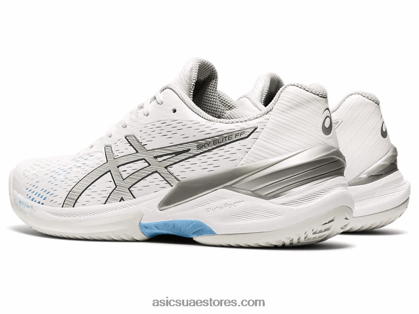 Asics أبيض / فضي نقي سماء النخبة وما يليها 2N24DJ3531
