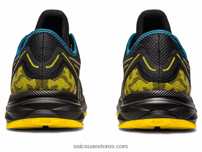Asics أسود / أصفر ذهبي درب جل مثير 2N24DJ353