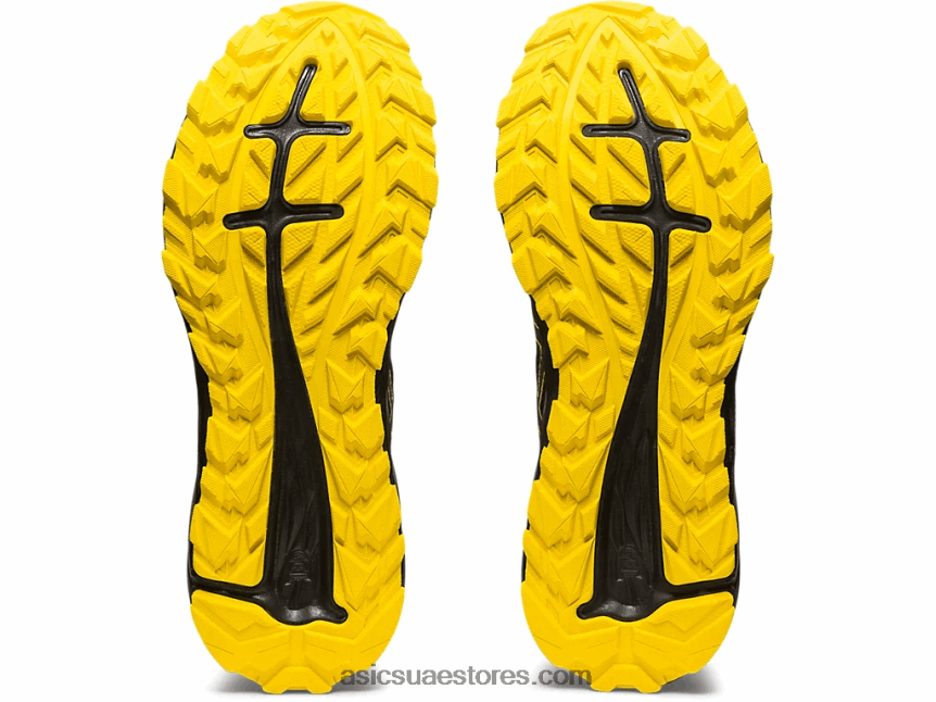 Asics أسود / أصفر ذهبي درب جل مثير 2N24DJ353