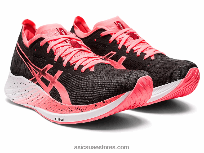 Asics أسود / مرجان مشتعل السرعة السحرية 2N24DJ3649
