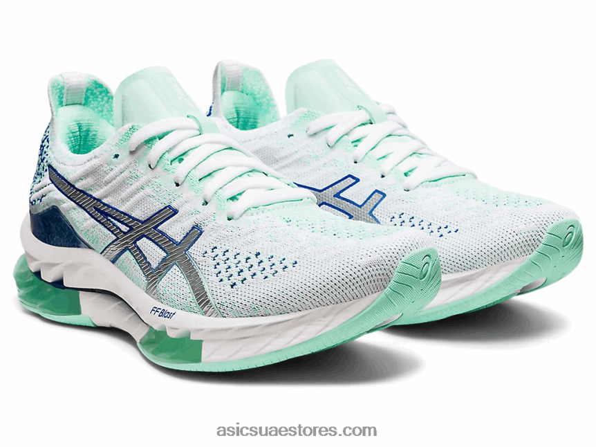 Asics أبيض / فضي نقي انفجار جل كينسي 2N24DJ3679