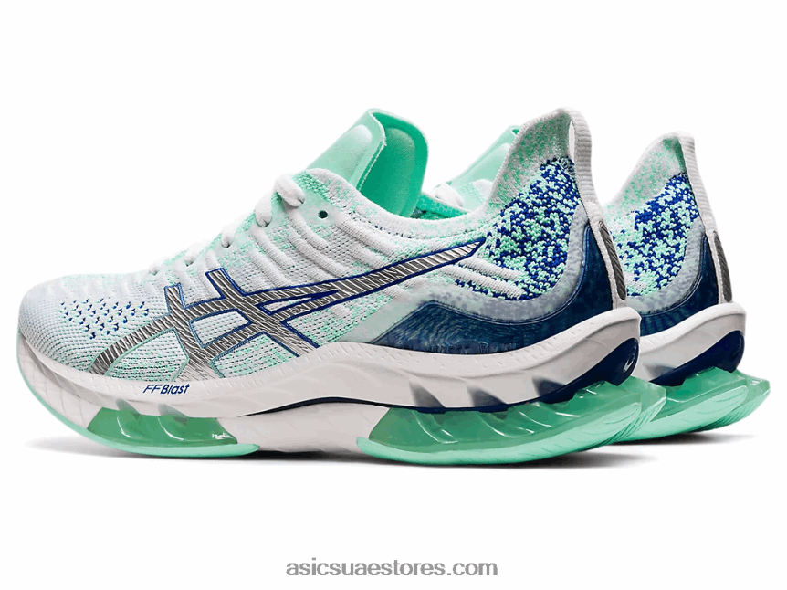 Asics أبيض / فضي نقي انفجار جل كينسي 2N24DJ3679