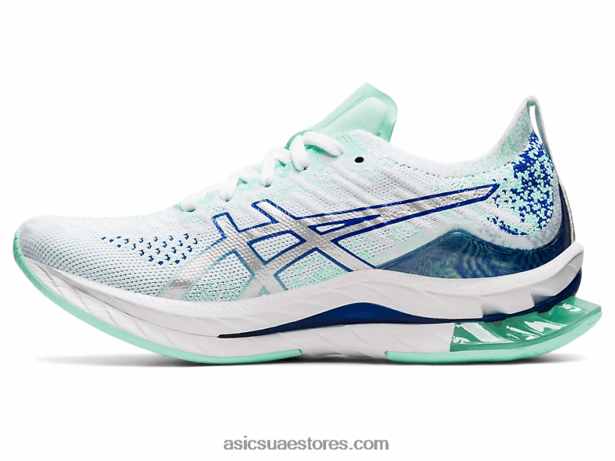 Asics أبيض / فضي نقي انفجار جل كينسي 2N24DJ3679