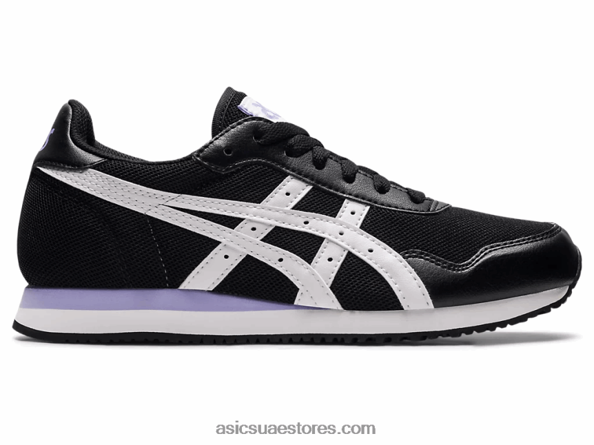 Asics أسود / أبيض عداء النمر 2N24DJ3734