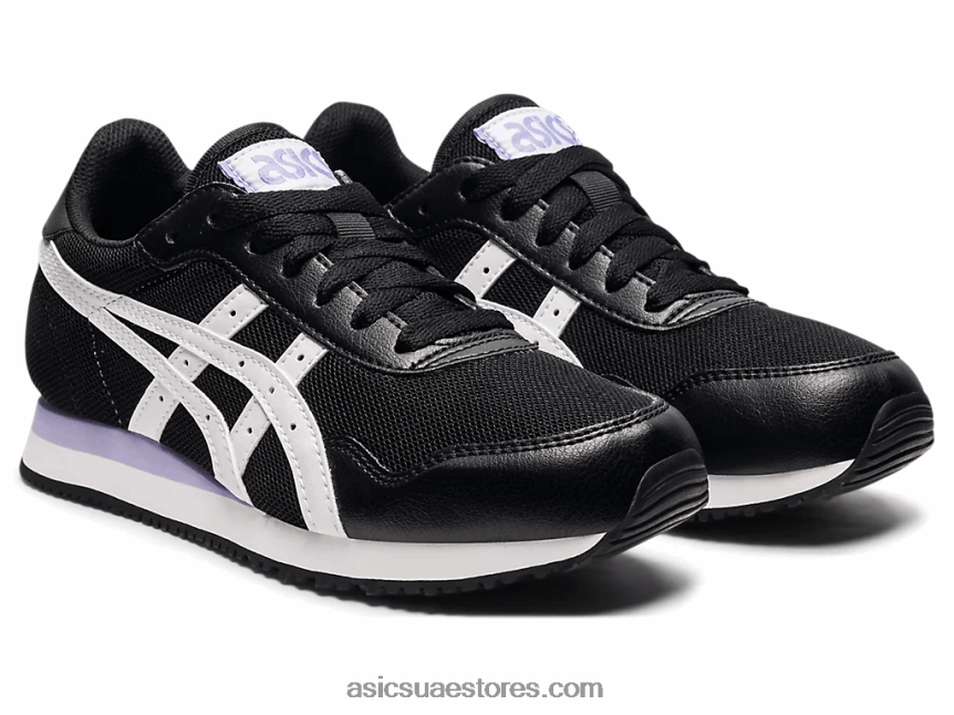 Asics أسود / أبيض عداء النمر 2N24DJ3734