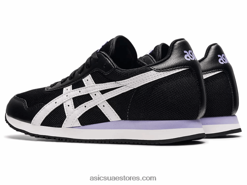 Asics أسود / أبيض عداء النمر 2N24DJ3734