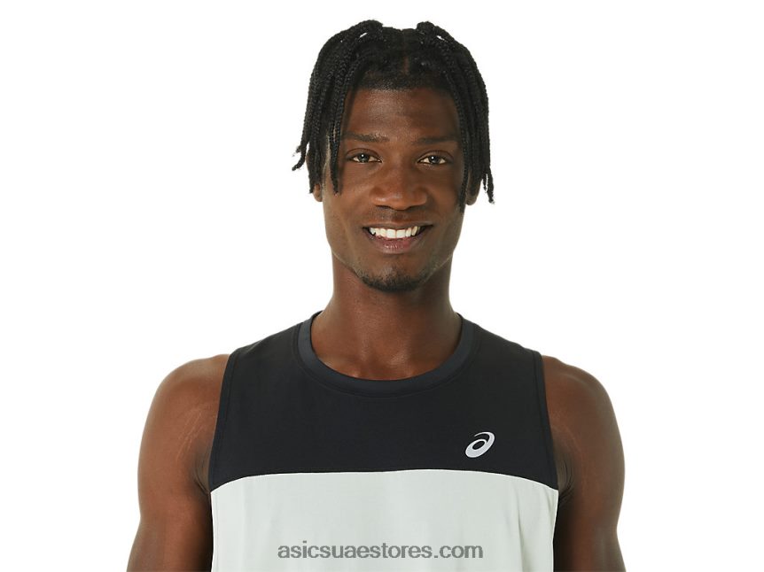 Asics أداء أسود / فاتح حكيم القميص سباق الرجال 2N24DJ375