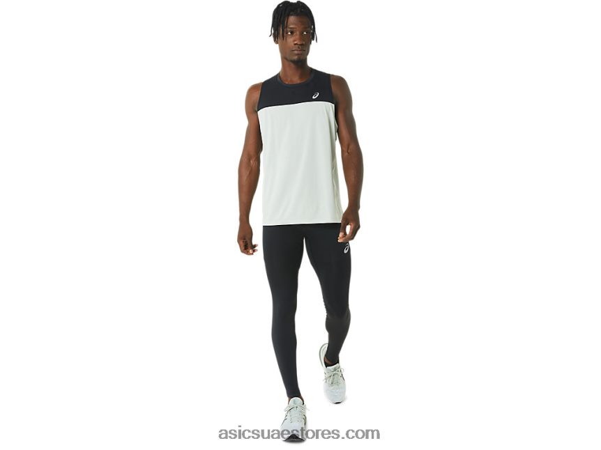 Asics أداء أسود / فاتح حكيم القميص سباق الرجال 2N24DJ375