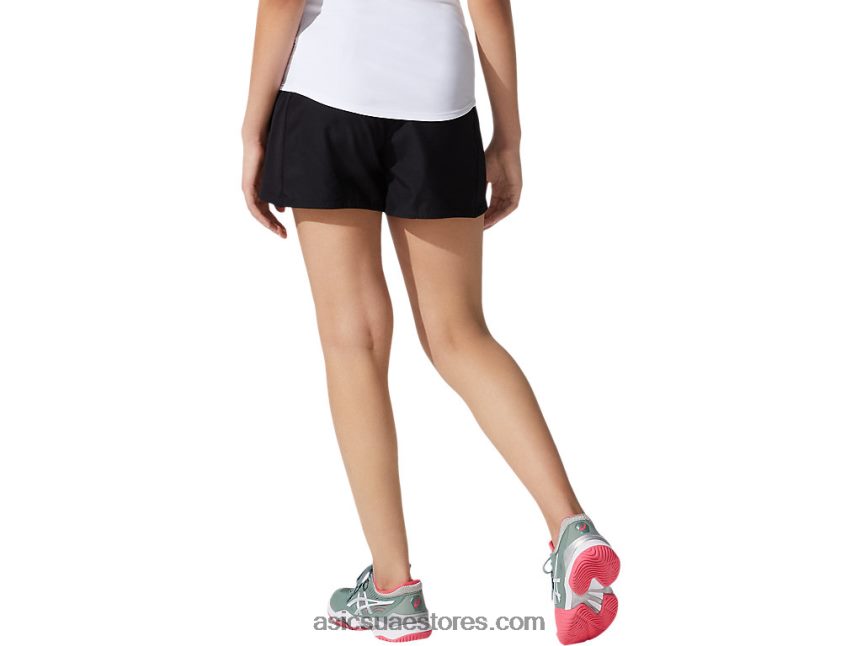 Asics أسود الأداء محكمة المرأة قصيرة 2N24DJ3809