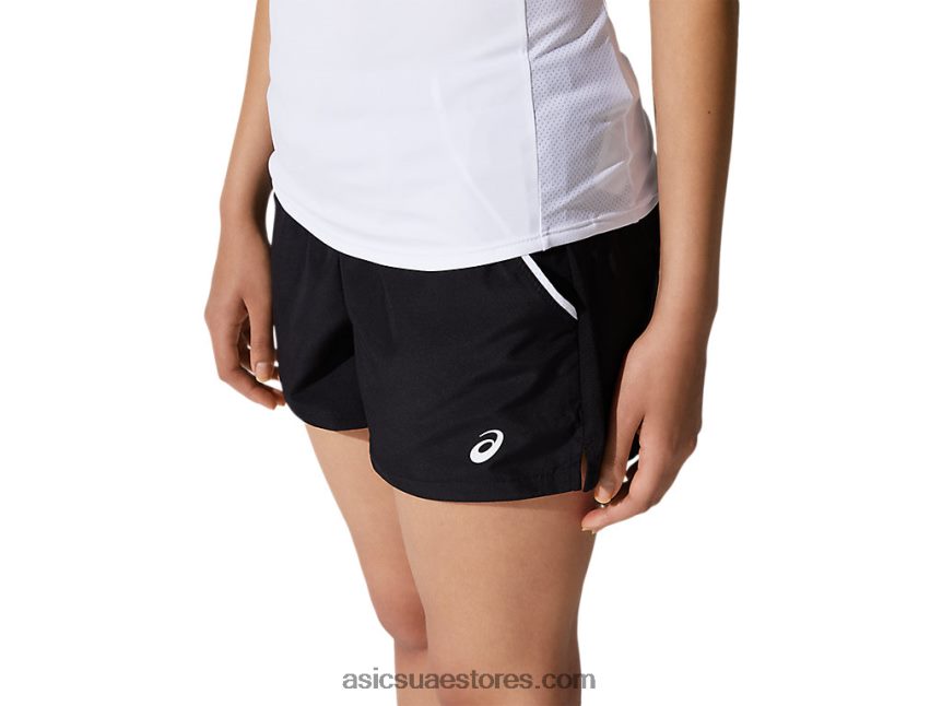 Asics أسود الأداء محكمة المرأة قصيرة 2N24DJ3809