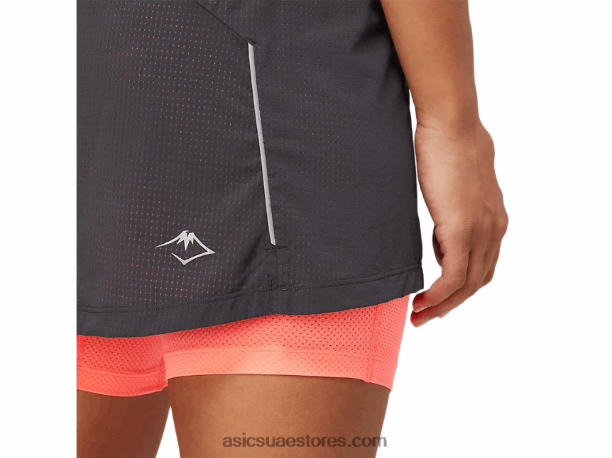 Asics رمادي جرافيت / مرجان مشتعل سكور فوجيتريل للسيدات 2N24DJ3845