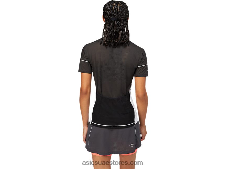 Asics رمادي جرافيت / أبيض لامع أعلى فوجيتريل المرأة 2N24DJ3854
