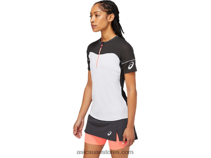 Asics رمادي جرافيت / أبيض لامع أعلى فوجيتريل المرأة 2N24DJ3854