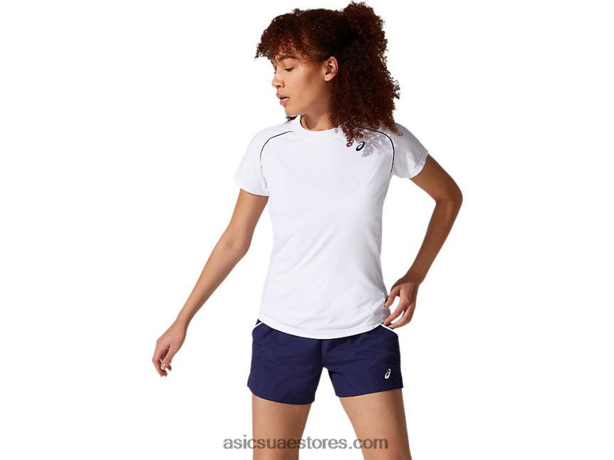 Asics أبيض لامع تي الأنابيب النسائية 2N24DJ3880